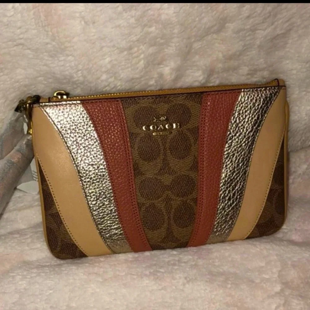Coach Signature Wave Patchwork Wristlet